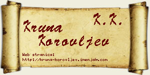 Kruna Korovljev vizit kartica